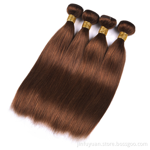 Shipping Now Wholesale Straight 4# honey brown Raw Indian Hair, Human hair Steam Processed Virgin Hair